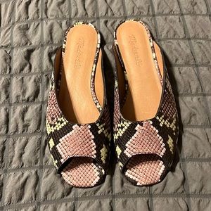 Worn once. Snakeskin Madewell slides.